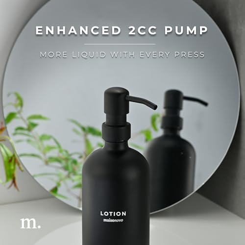 Soap Dispenser Set (Black Bottles Black Pumps Tray)
