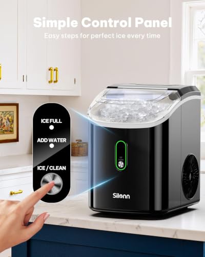 Nugget Ice Maker Countertop (Black-PRO / 33 lbs)