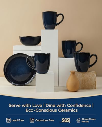 Coffee Mug 15oz (Irregular - Starry Blue / 4 Count (Pack of 1))