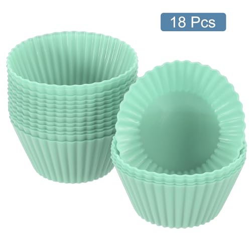 18Pcs Silicone Cupcake Liners (Nordic Green / 2.8")