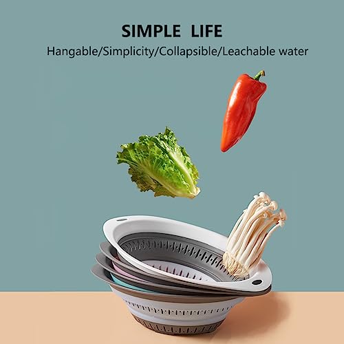 Collapsible Colander and Strainer (2.5L+2.5L / Blue)
