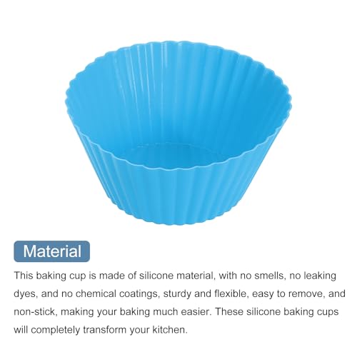 36Pcs Silicone Cupcake Liners (Blue / 2")