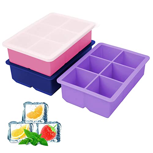 Silicone Ice Cube Trays (dark pink dark blue dark purple)