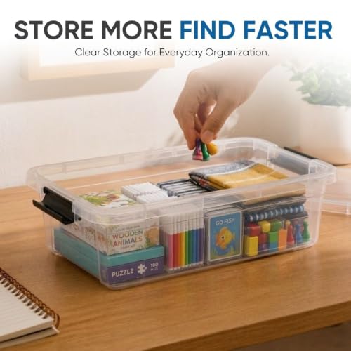 13.7 Quart Clear Plastic Storage Bin with Lid (13.7 Quart)