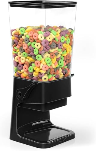 Cereal Dispenser Countertop Large Cereal Containers Storage Black (K:Black & 3pack / A(Upgrade Materials))