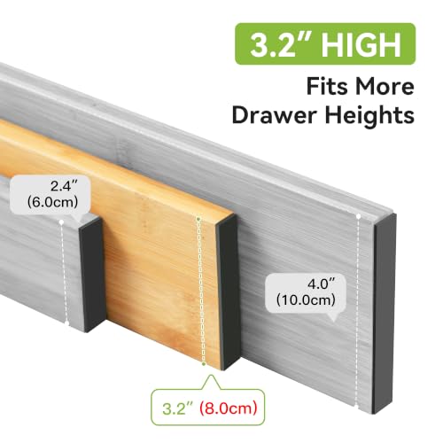 Kitchen Drawer Divider (Natural / 3.2"H, Large)
