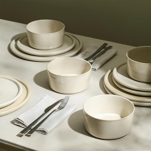 Eden 24 Piece Dinnerware Set Stoneware (Beige / 24-Piece - Service for 8)