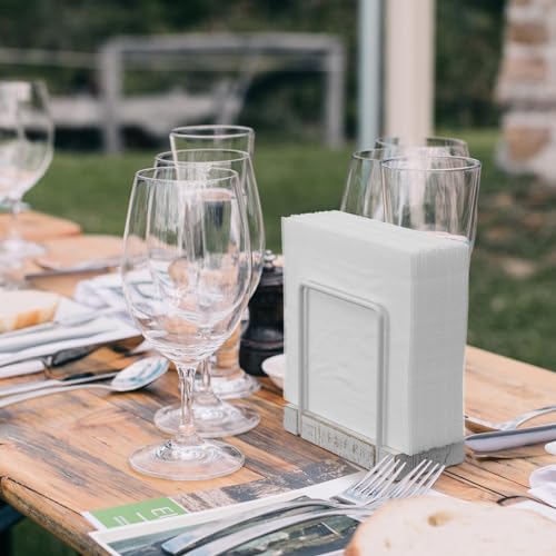 Napkin Holder for Table (White/Farmhouse White / 5.78 x 2.51 x 5.04 inches)