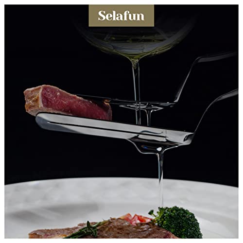 Kitchen Tongs Steak Clamp Bread Tongs 10 inch Double Spatula Tongs Clip Pizza Clamp Stainless Slotted Multi