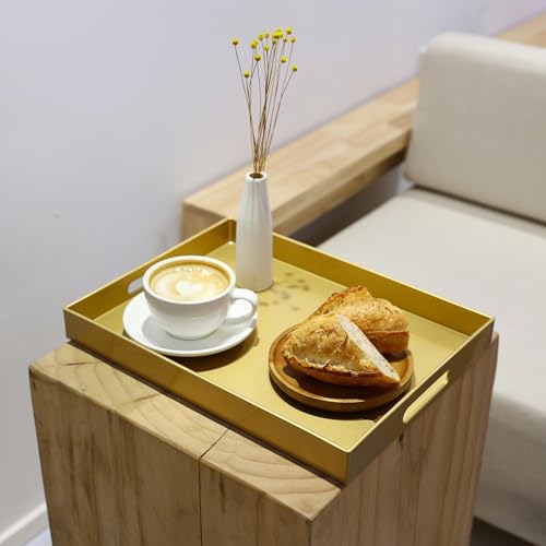 Gold Plastic Serving Tray for Ottoman (30 Gold / 11.8" x 15.7" x 1.6")
