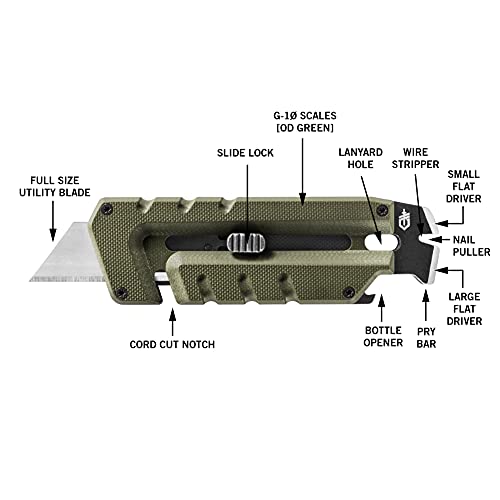Prybrid EDC Pocket Knife Multitool 8 (Green G10 no Clip)