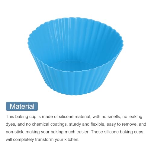 36Pcs Silicone Cupcake Liners (Blue / 3.5cm/1.4inch)