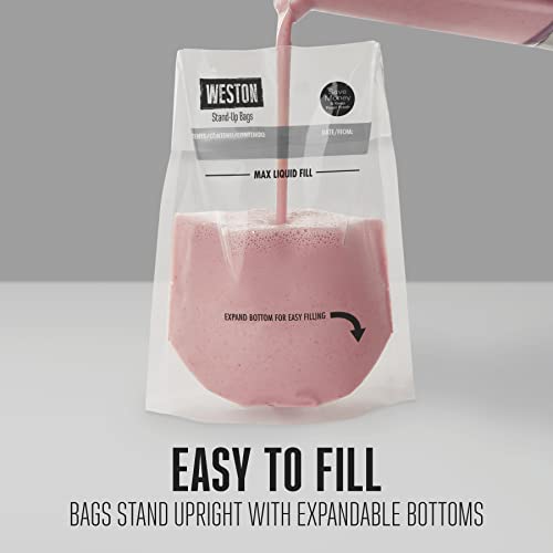 8" x 12" Stand Up Quart Vacuum Sealer Bags For Meal Prep & Sous Vide (32 Count for Food/Liquid, Clear / 8" x 12" (Quart))