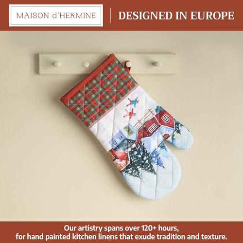 Maison d'Hermine Oven Gloves 100% Cotton Oven Mitt (125 - Megeve / 7.5" x 13" (Oven Mitt))