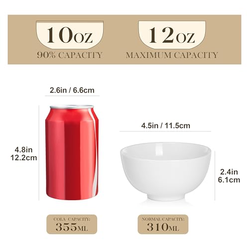 10 Oz Small Ceramic Bowls Set of 8 (White / 10OZ (8PCS ))