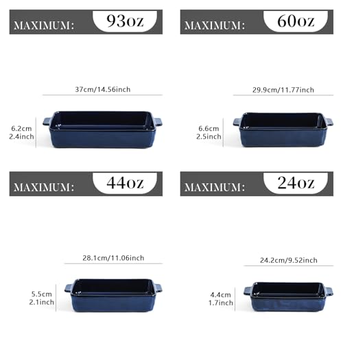 Ceramic Bakeware Set (Set of 4 / Blue)