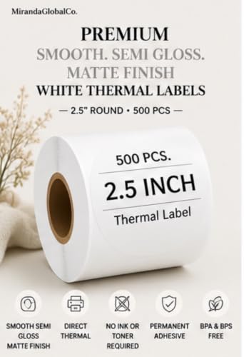 2.5 inch White Round Thermal Sticker Rolls