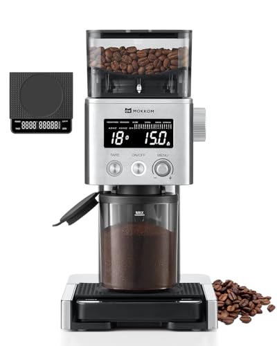 Electric Conical Burr Coffee Grinder with Removable Coffee Scale (Stainless Steel)