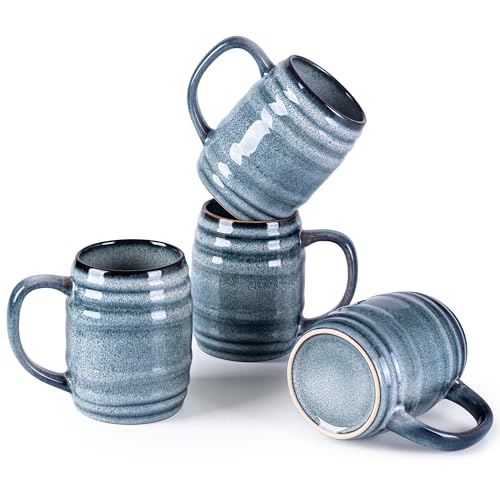 20oz Large Coffee Mugs Set of 4 (Blue Horizon / Set of 4(20oz))