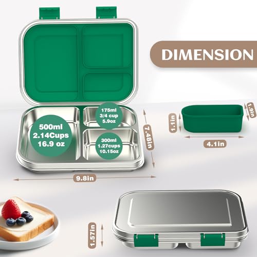 Stainless Steel Bento Box Kids (Green)