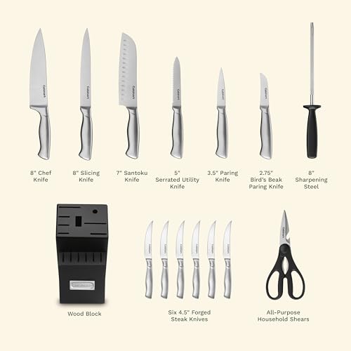 15 Piece Stainless Steel Hollow Handle Block Set (15-Piece)