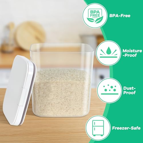 11 Lbs Rice Storage Container 5.8Qt Flour Sugar Containers with Flip (5.8Qt-Rectangle)