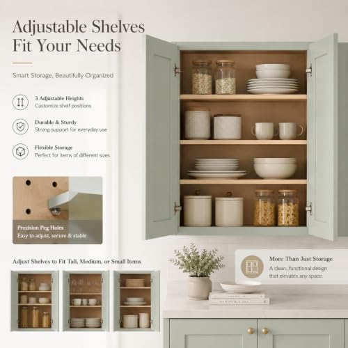 Wall Mounted Cabinet (Jade Green / 39" W x 12" D x 42" H)