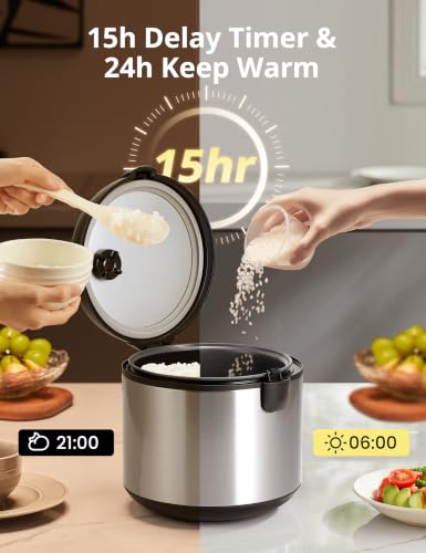 Rice Cooker with 6 Functions (10 Cups Uncooked_14 Presets Premium)
