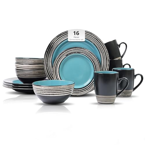 16 Piece Dinnerware Set (Tiffany Blue / Service for 4 - 16pc Set)