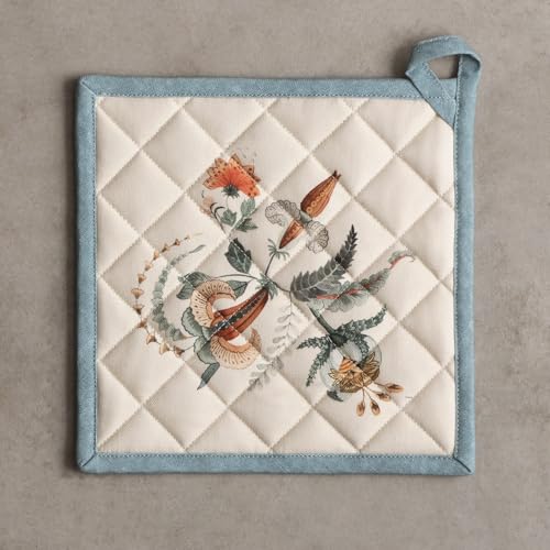 Pot Holders 100% Cotton Potholders (060 - Dalida / 8" x 8" (Pot Holder Pack of 2))