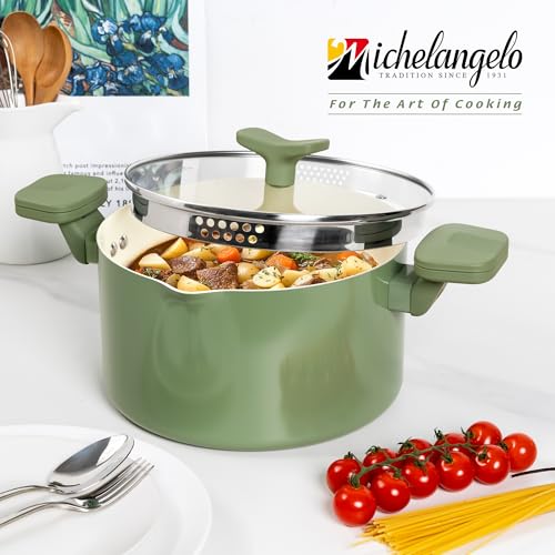 6 Qt Ceramic Nonstick Pasta Pot with Strainer Lid