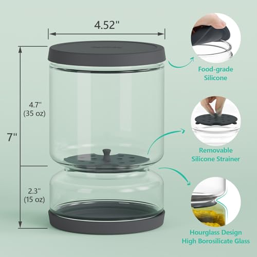 Airtight Glass Pickle and Olive Container (Midnight Blue)