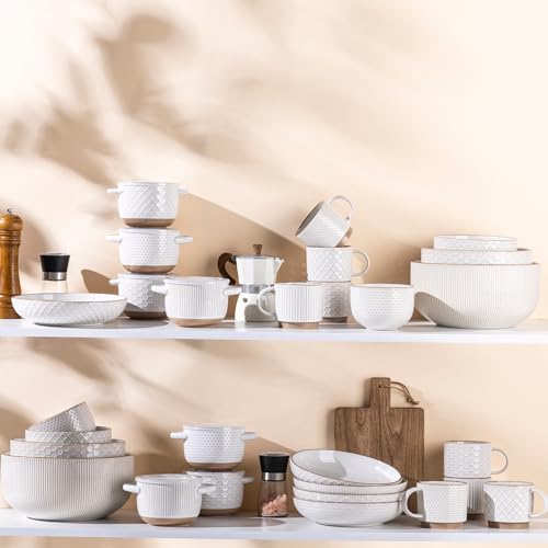 Ceramic Mixing Bowls Set of 4 (Off-White / Set of 4)