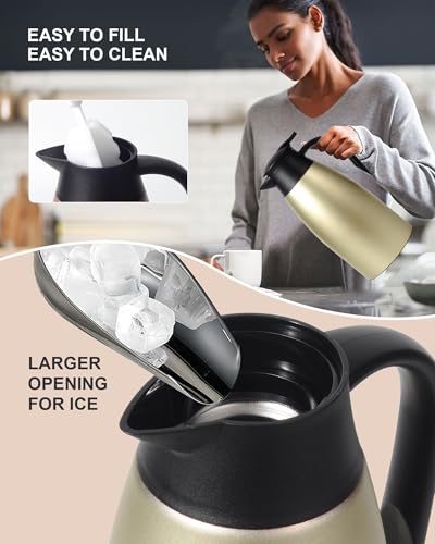 70 OZ Updated Thermal Coffee Carafe for keeping hot (Gold / 2× 70 Ounces)