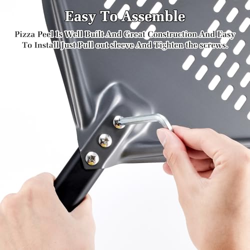 12 Inch + 7 Inch Perforated Pizza Peel Set (2 Count)