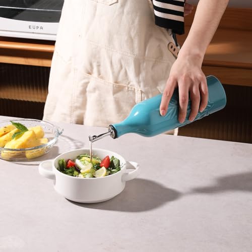 Sweejar Ceramic Olive Oil Dispenser Bottle (Gradient Blue / 24 oz, Set of 1)