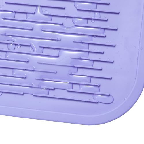 Silicone Dish Drying Mat for Multiple Usage (Light Purple / 36"L x 18"W)