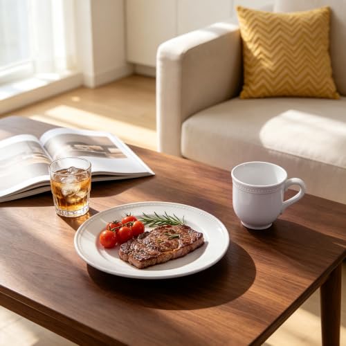 HomeVSS 20 Piece Pearl Dots Stoneware Dinnerware Set (20pc Set / White)