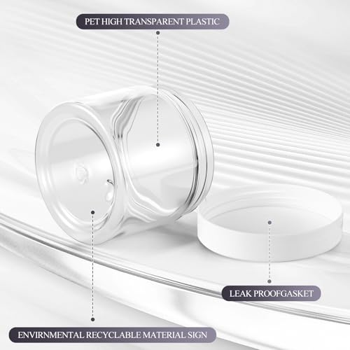 6 Pack 32 oz Plastic Jars Containers with Lids Wide (6 Count)