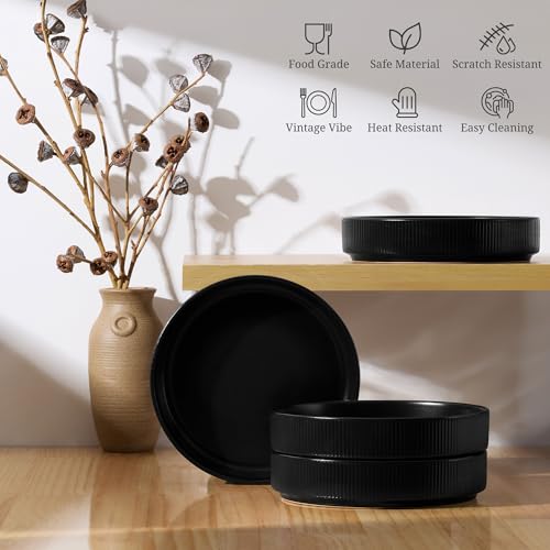 Pasta Bowls Set of 4 (Matte Black)
