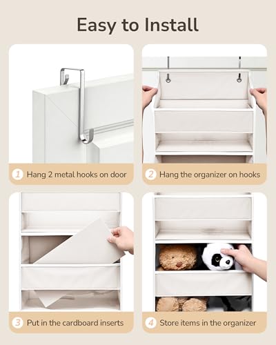 2 Pack 5 tier Over the Door Organizer Beige (Beige / 2 Pack-5 Tier)