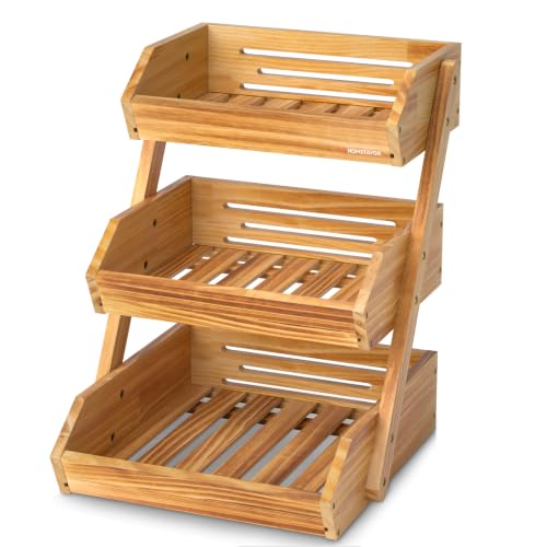 Wooden 3 Tier Fruit Basket (Pine Wood / 3-Tier)