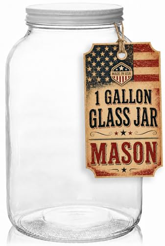 1 Gallon Glass Jar with Lid (White Lid / 1 Gallon)