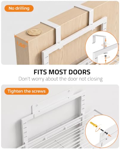 White 9 Tier Over The Door & Wall Mount Pantry Organizer (9-Tier Door&Wall / White)