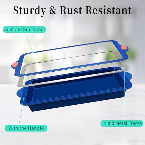 Silicone Baking Pans Set (4-Piece Baking Pans Set / Navy Blue)