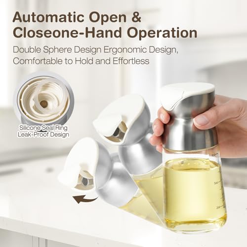 Olive Oil Dispenser Oil Bottle Set Salad Dressing Container (sliver)