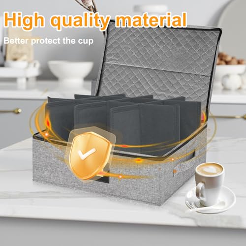 Coffee Mug Storage Box with Dividers (Crystal Glassware Storage)