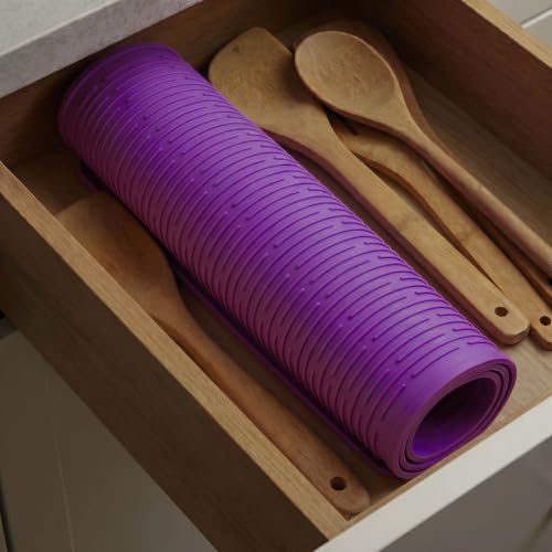 Silicone Dish Drying Mat for Multiple Usage (Purple / 32"L x 18"W)