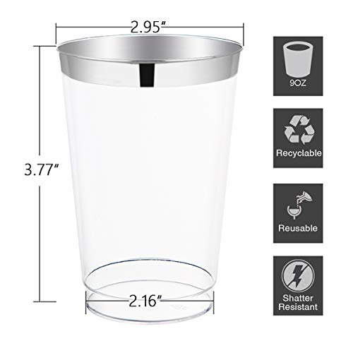 200PCS Silver Plastic Cups (10-Silver-200)