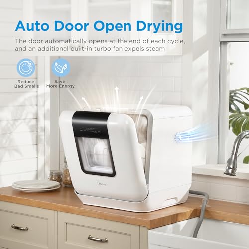 Countertop Dishwasher with 1.59Gal Built (White)